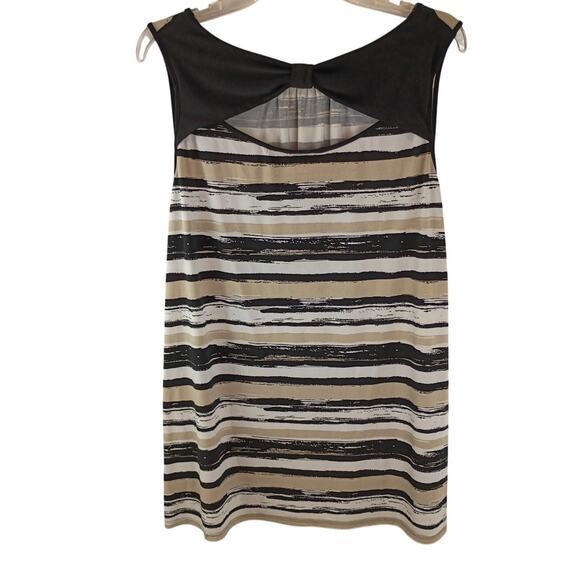 CATO Women's Tunic Top XL Polyester Spandex Striped Neutral Casual Lightweight - Picture 2 of 5